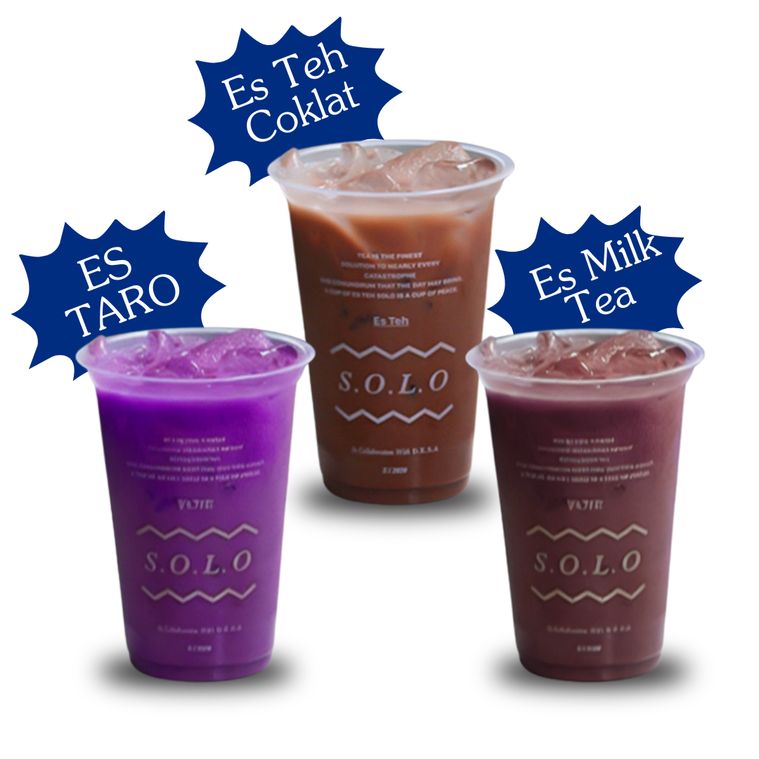 PAKET RAMEAN 2 Reguler (Es Taro, Es Teh Coklat, Es Milk Tea)