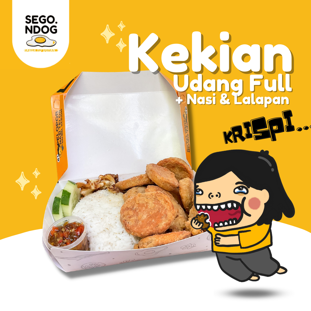 Kekian Udang Full Krispi + Nasi