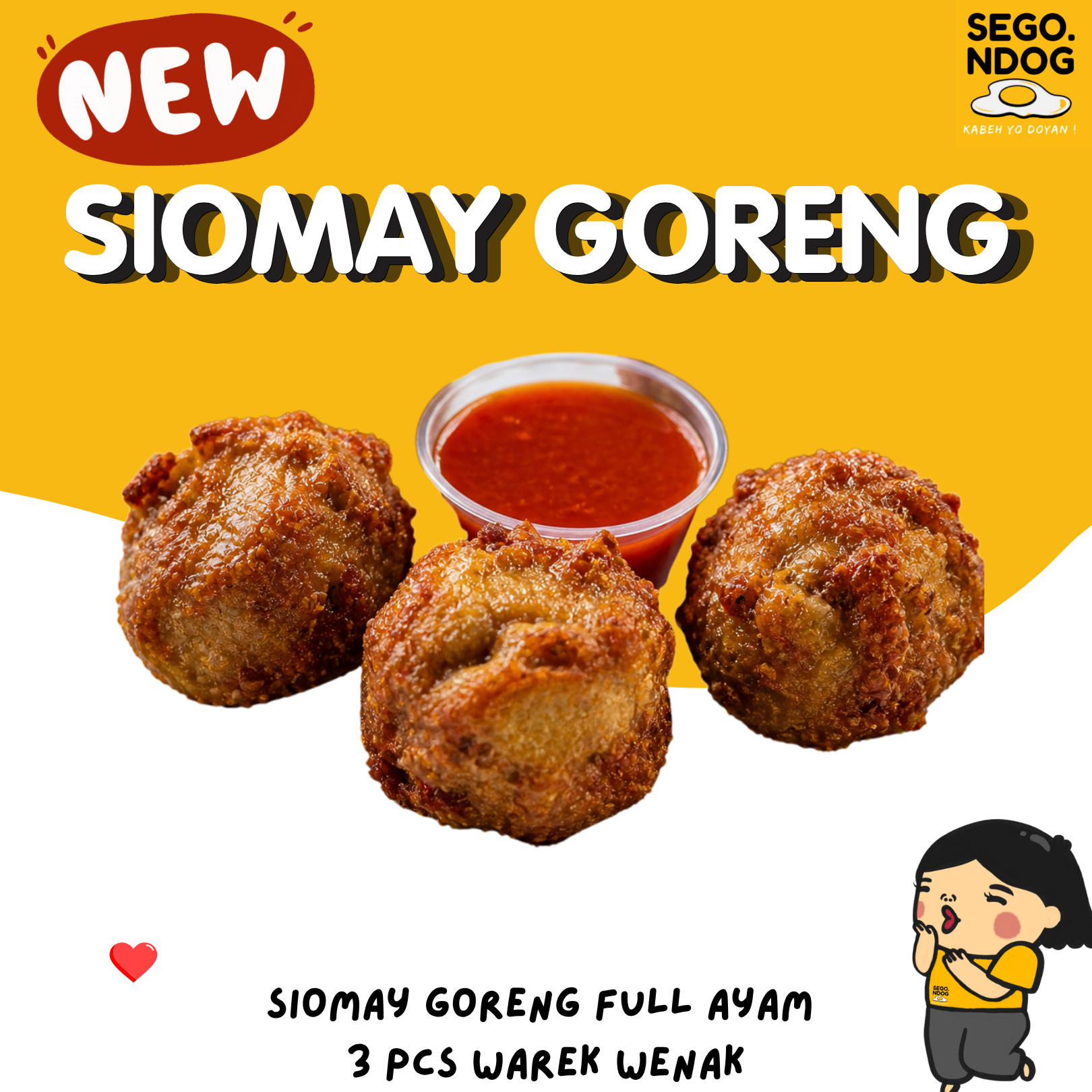 Siomay Goreng Full Ayam 3 pcs + Saus Bangkok