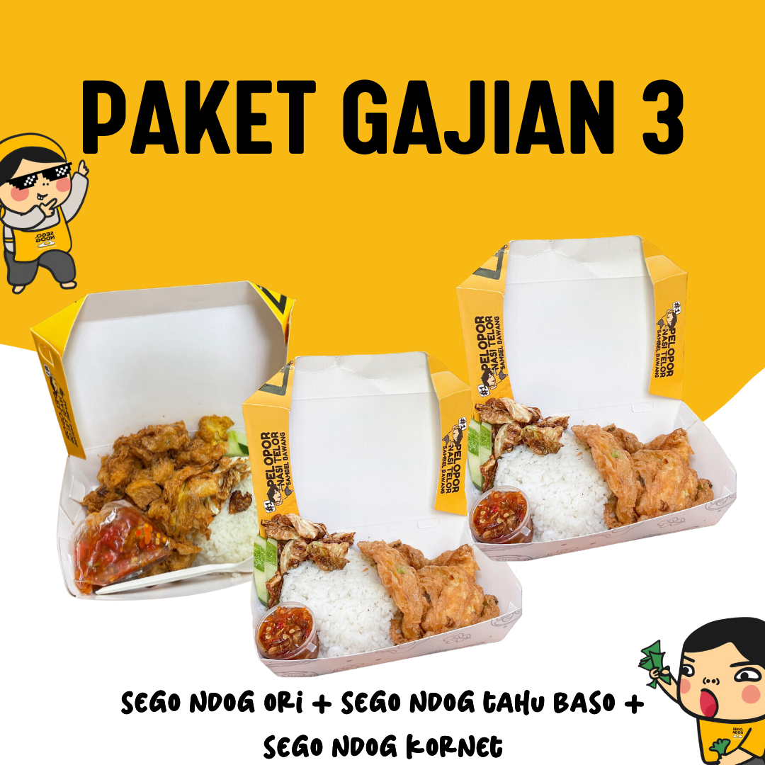 Paket Gajian 3 (1 SN Ori + 1 SN Tahu Baso + 1 SN isi Kornet)