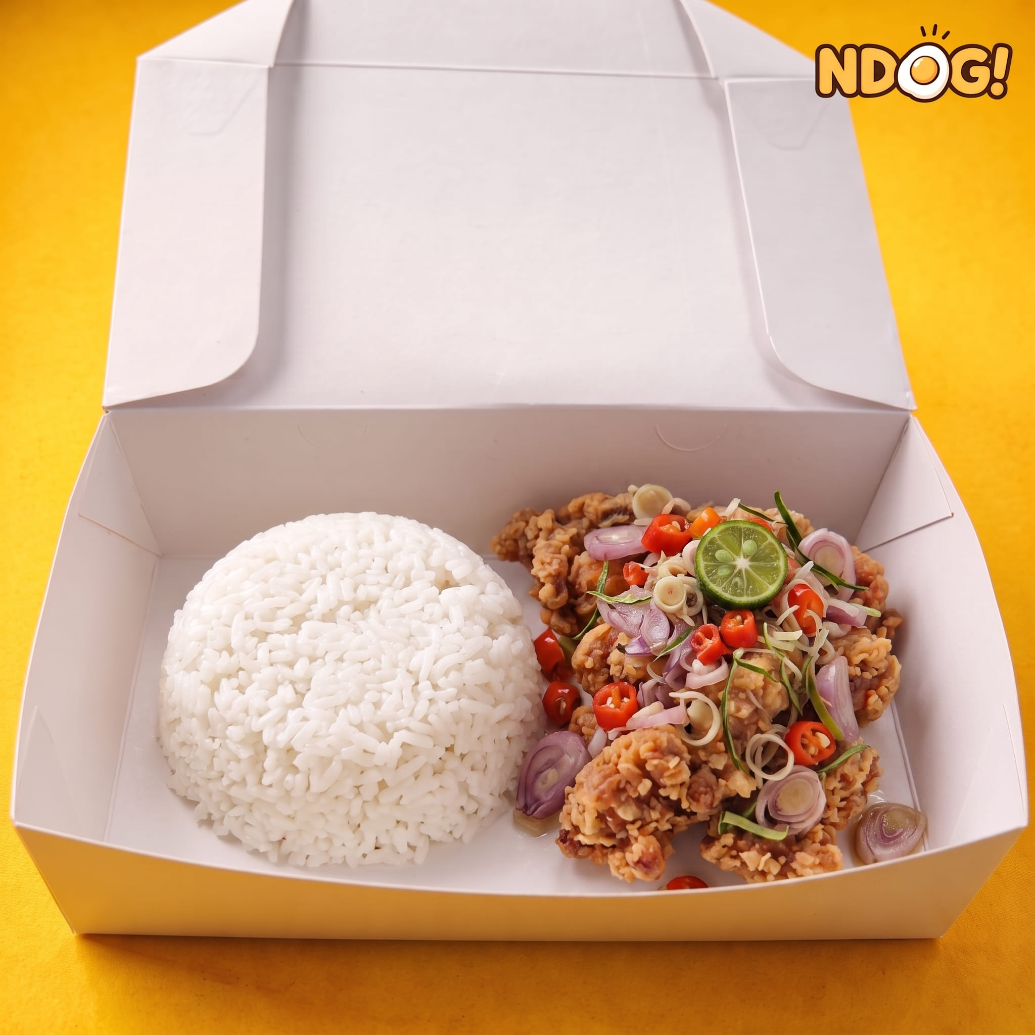 Nasi + Ayam Popcorn + Sambel Matah
