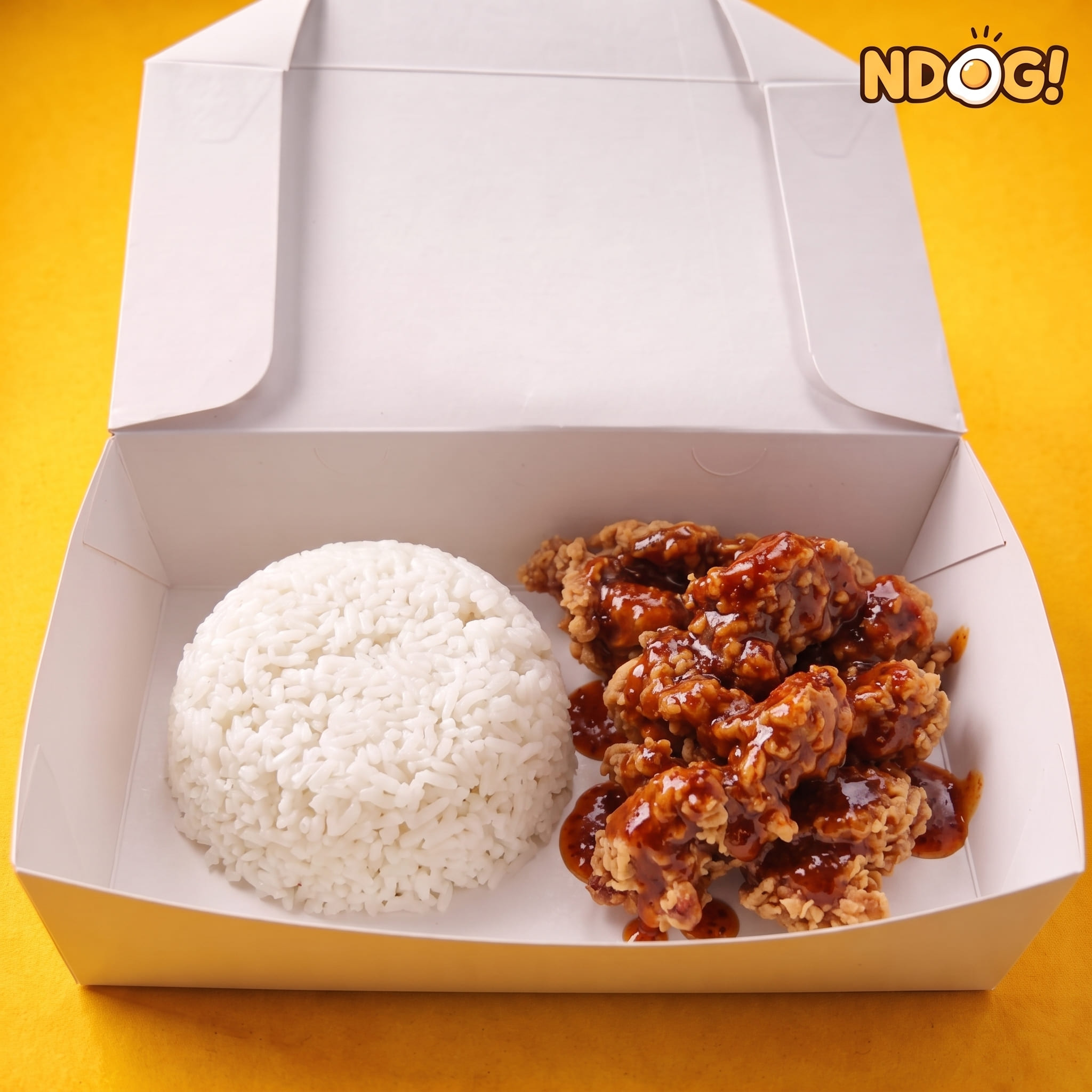 Nasi + Ayam Popcorn + Saus Lava Pedes