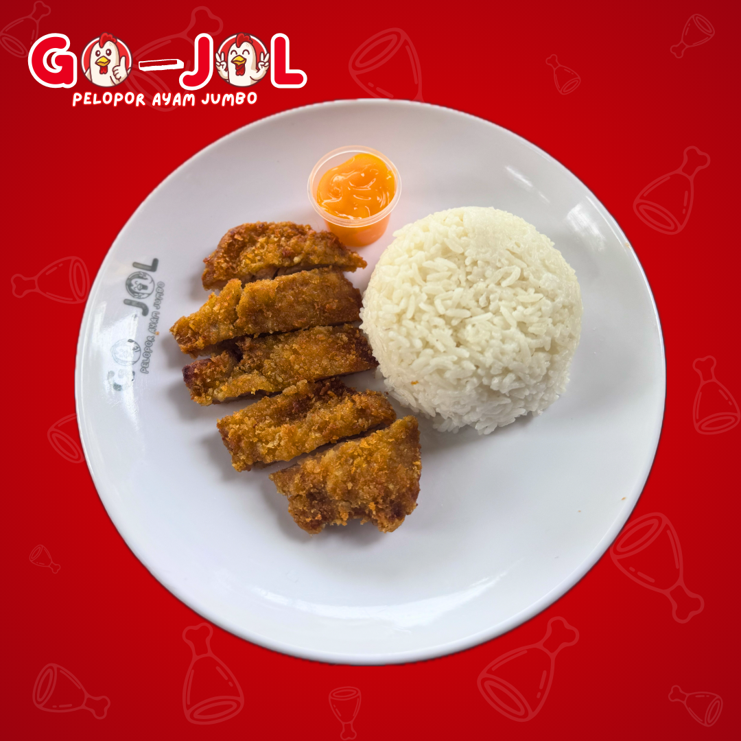 Nasi Ayam Katsu Saus Keju